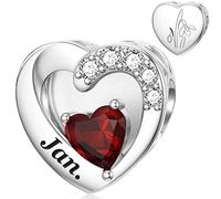 January Charms for Pandora Charm Heart Birtstone Snowdrop Jan Month Flower Charms