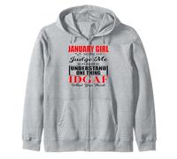 January Girl Judge Me Please IDGAF What You Think Women Fun Zip Hoodie
