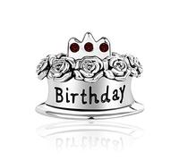 January Red Birthday Birthstone Cake Charm fits Pandora Charms Bracelets for Women Daughter Sister Granddaughter Celebration Jewellery Gift Present