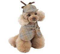 Janurium Pet Detective Costume - Dog Halloween Cosplay Outfit | Cute Detective Pet Clothes Set, Pet Costume Halloween Costumes, Famous Detective Dogs Outfit for Dog
