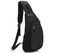 Januts Sling Bag Sling Shoulder Backpack Small Rucksack for Men Lightweight One Strap Shoulder Chest Bag Waterproof Anti-theft Casual Men Women Bags for Hiking Carbon Black