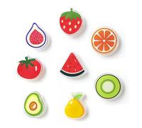 Janvelle 8 PCS Cute Fridge Magnets,Strawberry Fruit Magnets for Refrigerator,Plastic Simulation Cartoon Food Decorative Magnet Set,Middle Size,Orange,Watermelon Patterns Refrigerator Decoration