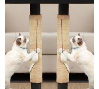 JanYoo 2 Pieces Cat Scratcher Mat for Table Leg Sisal Cat Scratching Pad Scratch Mat for Cat Scratch Pad Rug 19.69 × 9.84 in(Beige)