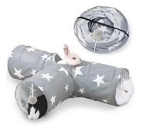 JanYoo Bunny Rabbit Tunnel 3-Way Guinea Pig Tunnel Rabbit Play Tunnel Foldable Small Animal Activity Tunnel for Rabbit Hiding Small Animal Activity Tube Toy