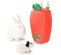 JanYoo Rabbit Food Dispensers Hay Feeder Bag for Guinea Pigs Accessories Storage Manger Hanging Capacity 0.26lb Large