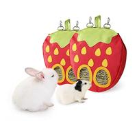 JanYoo Rabbit Hay Feeder Bag for Cage Guinea Pig Timothy Hay Dispenser Storage Manger Hanging Large Less Waste for Bunny