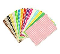 JANYUN 16 Sheets 4160 Pcs Sticky Coloured Dots Round Dot Labels Stickers Self Adhesive Circle Stickers Labels 16 Colors (8mm)