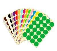 JANYUN 16 Sheets Sticky Coloured Dots Round Dot Labels Stickers (32mm)
