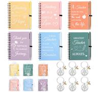 JANYUN 24 Pcs Thank You Teacher Gift Set Teacher Appreciation Gifts with Notebooks Keyrings Pen and Organza Bag for Nursery School Teaching Assistant Graduation Retirement