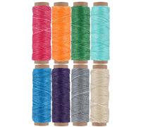 JANYUN 264 Yards 150D Leather Sewing Waxed Thread Cord for Wax Leather Craft DIY, 1mm Diameter,8 Colors Thread Cord,Each of 33 Yards