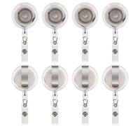JANYUN Retractable ID Badge Holders for Hanging IDs, Names, Key Chains, Matte Transparent, 50 Pieces