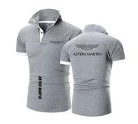JANZBZSU Mens Cozy Polo Shirts for A.s.t.o.n M.a.r.ti.n Breathable T-Shirt Collared Half Sleeve Graphic Tracksuit Collision Color Tee Top Clothes Short Sleeve-QHS||M