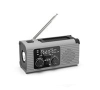 JANZU 1 PCS Emergency Weather Radio, 4000MAh Weather Alert Radio ABS Solar Charging, Hand Crank & USB - Gray