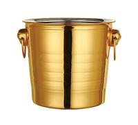 JANZU 1PC 3L Stainless Steel Ice Bucket Thick Ice Bucket Ice Bucket (Gold)