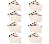 JANZU 40Pcs Canvas Cosmetic Bag Canvas Zipper Bag Pencil Case DIY Travel Handmade Bag DIY Craft School Multicolor Zipper