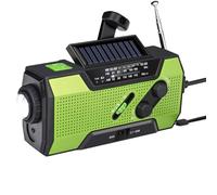 JANZU Emergency Weather Radio Hand Crank Portable Solar Charging with AM/FM/LED Flashlight SOS Alert 2000mah