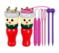 JANZU French Knitter Tool 2 Pack, Wooden Knitting Set Spool Knitting Doll Knitting Toy for Making Bracelets, Etc
