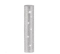 JANZU Mic Handle Cover Sparkly Bling Rhinestones Mic Handle Sleeve for &TV Show,for Most Wireless Microphones Silver