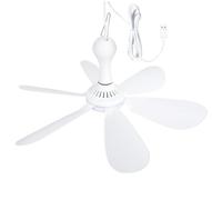 JANZU Silent 6 Leaves USB Powered Ceiling Canopy Fan Hanging Fan for Camping Bed Dormitory Tent