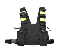 JANZU Walkie Talkie Double Chest Bag Radio Reflective Chest Harness Holder Bag Vest Platform Walkie Talkie Pack Pouch Case A