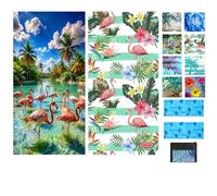 JAODFK 2 Pcs Microfibre Beach Towel 71"X32" Quick Dry Lightweight Sand Free Extra Large Thin Towels Travel Essentials For Adults Womens Swim Bath Accessories Mats Holiday Must Haves Red-Crowned Crane