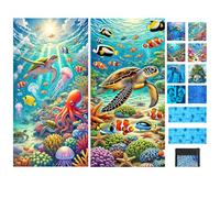 JAODFK 2 Pcs Microfibre Beach Towel 71"X32" Quick Dry Sea Animals Lightweight Sand Free Extra Large Thin Towels Travel Essentials For Adults Womens Swim Bath Accessories Mats Holiday Must Haves