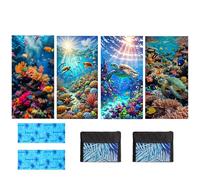 JAODFK 4 Pcs Microfibre Beach Towel 71"X32" Quick Dry Blue Lightweight Sand Free Extra Large Thin Towels Travel Essentials For Adults Womens Swim Bath Accessories Mats Holiday Must Haves Sea Turtle