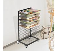 JAOGAUS Mobile Art Drying Rack, Functional Paint Drying Rack with Wheels, 18 Metal Removable Shelves, Drying and Storage for Preschool Art Projects, Studios, and Craft