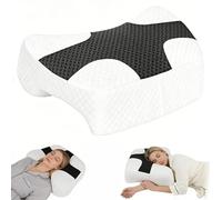 JAOGAUS Side Sleeper Pillow with Arm Holes, Ergonomic Memory Foam Pillow for Adults, 3 Arm Placement Holes, Designed for Shoulder Comfort, Side Back and Stomach Sleepers