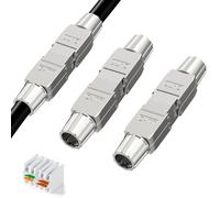 JAOGAUS Tool-Free RJ45 Coupler Shielded, Cat7 Connection Module - LSA connector Adapter Shielded 10Gbps- Cat7/Cat6a/Cat6 Ethernet Cables Coupling Repairing (3)