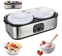 JAOGAUS Yoghurt Maker 2L, Yogurt Machine with 2 Glass Containers 1000ml