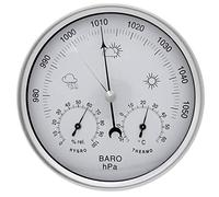 JAOK Analog Barometer with Thermometer Hygrometer, 3 in 1 Weather Station for Indoor and Outdoor,Sainless Steel Frame(Silver)