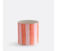 Jaoma Striped Ceramic Plant Pot Holder Diameter 14cm pink/red