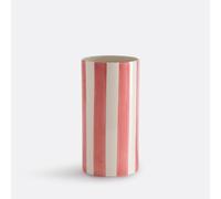 Jaoma Striped Ceramic Vase, H25cm Pink