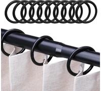 JAONLD 100 Pcs Shower Curtain Rings Plastic O-Shape Hanger Round Shower Pole Ring Hooks Decorative Rustproof Bath Drape Loop Clip for Bathroom, Tub, Changing Room, Windows Home Decoration(Black)