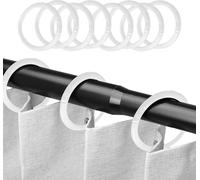 JAONLD 100 Pcs Shower Curtain Rings Plastic O-Shape Hanger Round Shower Pole Ring Hooks Decorative Rustproof Bath Drape Loop Clip for Bathroom, Tub, Changing Room, Windows Home Decoration(White)
