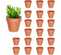 JAONLD 20 Pcs Small Clay Flower Pots 4.5 cm Terracotta Plant Pots Tiny Seedling Pot with Drainage Holes Garden Pots for Plants for Indoor and Outdoor Plant Viewing, Party Favors and Decorations