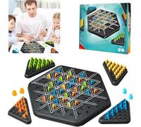 JAONLD Chain Triangle Chess Game, Fun Triangle Elastic Band Game Strategy Board Games Set Interactive Geometric Chess Game Territory Capture Family Game Educational Toy for Kids, Adults, 2-4 Players