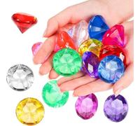 JAONLD Gemstones for Kids, 30 Pcs Large Kids Diamond Toy 32mm Acrylic Diamond Gems Jewels Multi-Colored Fake Diamonds Pirate Treasure Chest Hunt Toy for Party Favors Vase Fillers Wedding Decorations