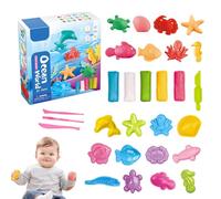 JAONLD Playdough Set, 21 Pcs Play Doh Tools Cutters Color Dough Toys Playdough Accessories Airdry Clay Kit DIY Modelling Clay Creations Tools for Boys and Girls, Marine Animals