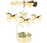 JAONLD Rotating Candle Holder Carousel Tealight Candle Spinner Metal Candlestick Holders Rotary Tea Light Holder for Christmas Birthday Wedding Holiday Party Home Decorations, No Candle