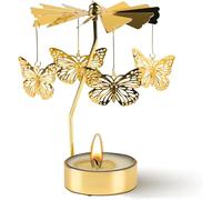 JAONLD Rotating Candle Holder Tealight Butterfly Candle Spinner Metal Candlestick Holders Rotary Tea Light Holder for Christmas Birthday Wedding Holiday Party Home Decorations, No Candle