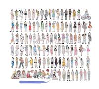 Jaopary 108 Pcs People Stickers for Journaling Scrapbooking,Urban Scrapbook Sticker for Junk Journal Supplies Kit