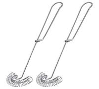 Jaopary 2 Pieces Whisk Egg Small Whisk Whipper Stainless Steel Egg Whisk Flat Spring Coil Whisk Egg Frother, Milk and Egg Beater