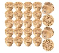 Jaopary 24Pcs Boho Rattan Dresser Knobs Round Wooden Drawer Knobs Cabinets Dresser Handles Hardware Pulls Cabinet Knobs