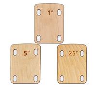 Jaopary 3 Pcs Solid Maple Wood Guitar Neck Shim Wood Color Protection 0.25, 0.5 and 1 Degree Guitar Neck Plate Tool