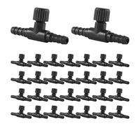 Jaopary 30 Pieces 2-Port Fish Tank Valve Plastic Air Pump Control Valve Aquarium T-Shaped Control Valve