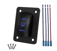 Jaopary 3Way Bilge Pump Rocker Switch Panel Set Kit 4 Pin ON-Off-(ON) SPDT Auto/Manual Momentary Switch for Marine Boat Yacht Waterproof