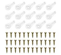 Jaopary 50 Pairs Glass Retainer Clips Kit Cabinet Glass Clips 4Mm Plastic Doors Clips with Screws for Fixing Glass Cabinet Doors