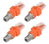 Jaopary Coaxial to Ethernet Adapter, 4 Pack Coax RF F Female to RJ45 Male Converter for Line Tester